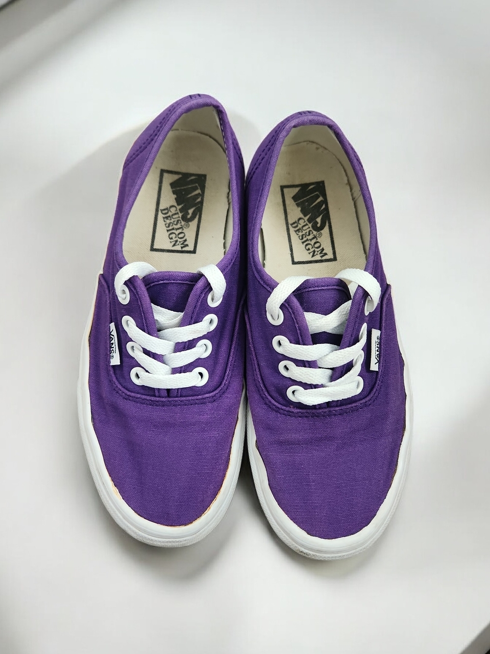 Vans Custom Design Retro Purple Canvas Sneakers-Size 6.5